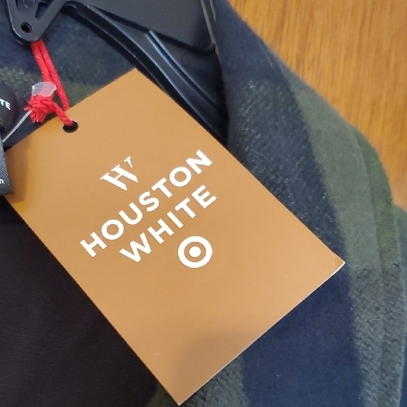 Houston White Green and Black Plaid Lightweight Shirt Jacket Medium - Picture 4 of 14